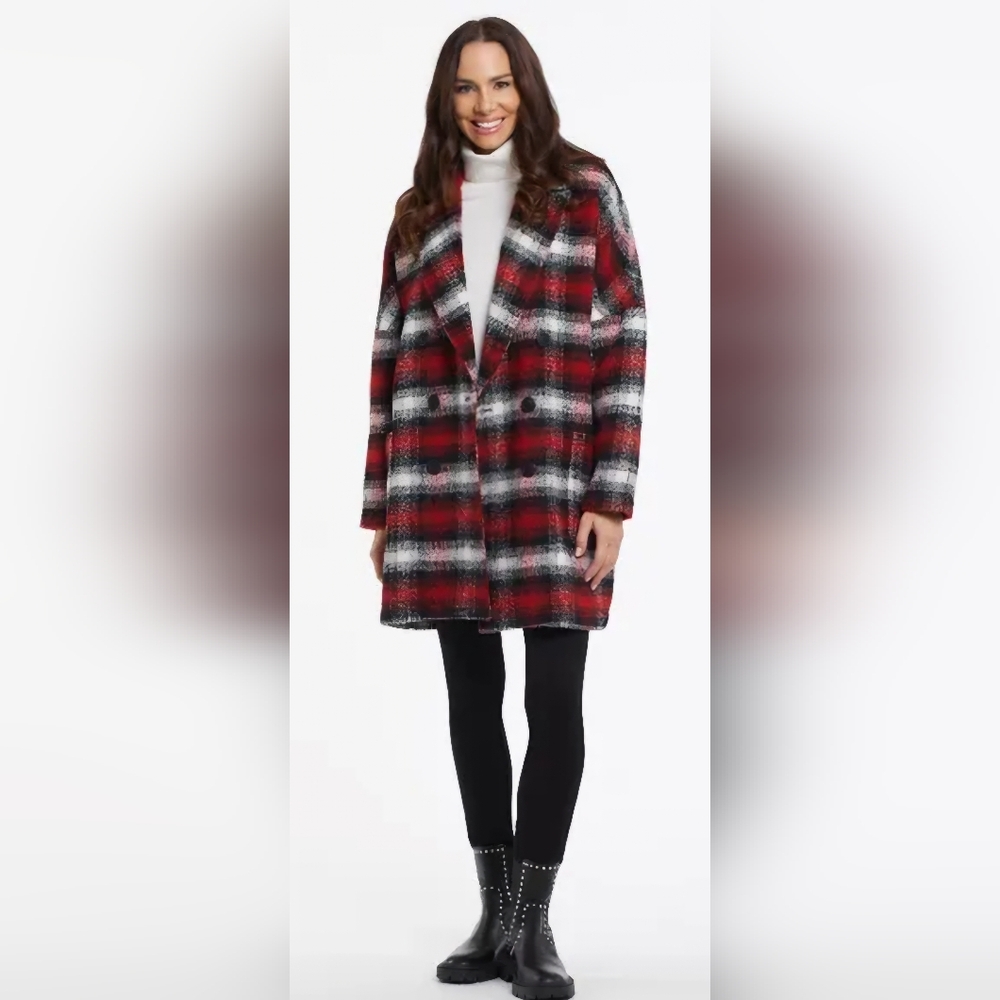 Tribal Oversized Plaid Coat